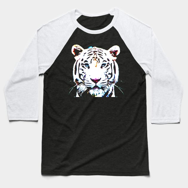 White tiger Baseball T-Shirt by AsKartongs